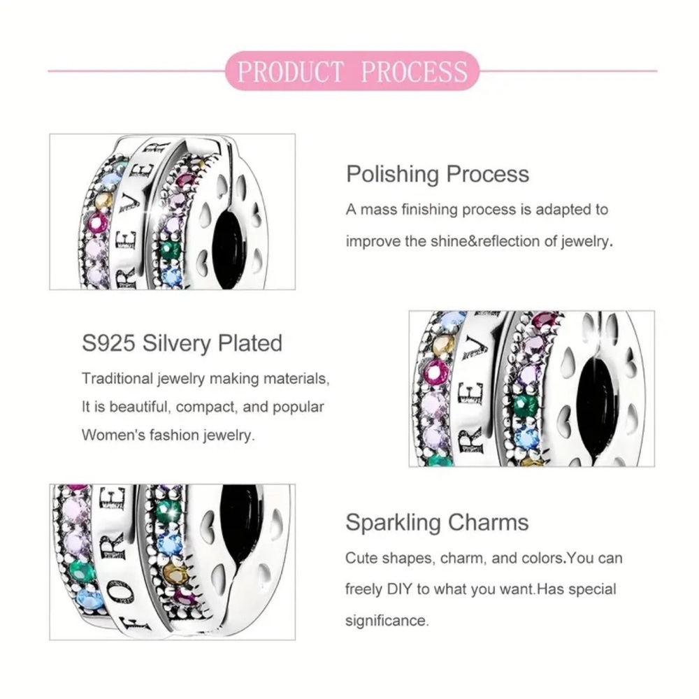 Pandora Forever 925 Sterling Silver Ring with Multi-Color Stones - Picture 4 of 12